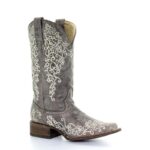 CORRAL LD BROWN CRATER BONE EMBROIDERY
