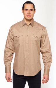 RODEO WESTERN SOLID TWILL SHIRT KHAKI AC108L