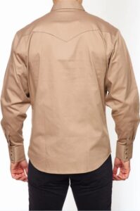 RODEO WESTERN SOLID TWILL SHIRT KHAKI AC108L - Image 2