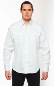 RODEO WESTERN SOLID TWILL SHIRT WHITE AC108L