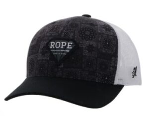 HOOEY BANDANA PRINTED RLAG WHITE/BLK CAP 2349TBKWH