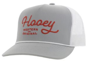 HOOEY GREY/WHITE W ORANGE STITCHING CAP 2460TGYWH