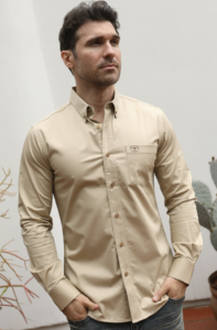 PLATINI MODERN FIT STRETCH SHIRT KAKI CTL9261