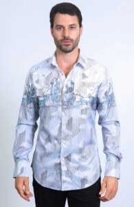 PLATINI SATIN PANORAMIC PRINT WHITE AFL10226