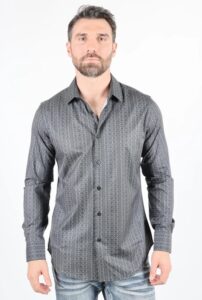 PLATINI MENS LS MODERN FIT STRETCH FOILED SHIRT FPL10249