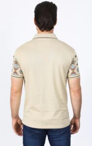 PLATINI MENS MODERN FIT AZTEC PRINT POLO AZP10396 - Image 2