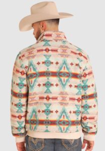 ROCK & ROLL AZTEC JACQUARD BOMBER JACKET CREAM BM92C04331 - Image 2