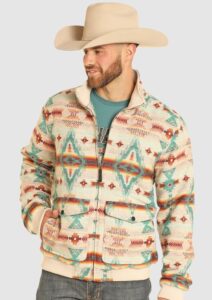 ROCK & ROLL AZTEC JACQUARD BOMBER JACKET CREAM BM92C04331