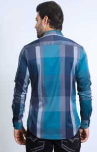 PLATINI LS CHECKERED TEAL/BLACK CHL10334 - Image 2