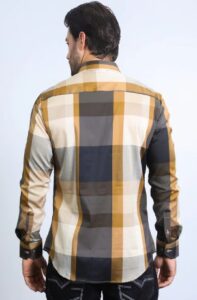 PLATINI LS CHECKERED BLACK BEIGE LS CHL10332 - Image 2