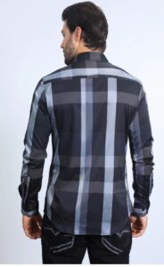 PLATINI LS CHECKERED BLACK GREY LS CHL10337 - Image 3