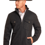 POWDER RIVER BLK HEATHER WOOL COAT DM92C04052
