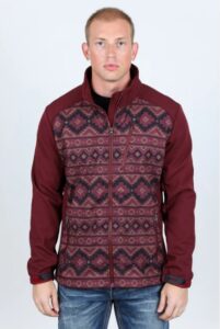 PLATINI AZTEC SOFTSHELL JACKET BURGUNDY SSJ9478