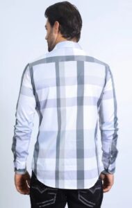 PLATINI LS CHECKERED WHITE/GREY CHL10336 - Image 3