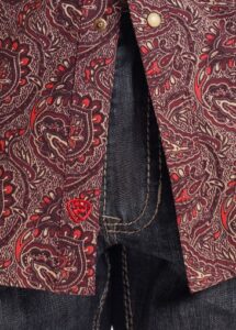 ROCK AND ROLL PAISLEY PRINTED LS SNAP BURGUNDY BMN2S05460 - Image 2