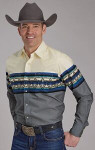 ROPER RETRO DIAMOND BORDER SNAP PRINT GREY/CREAM 108