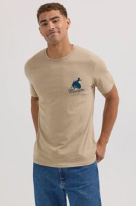 WRANGLER MEN'S T- SHIRT LONG LIVE COWBOY TRENCH HEATHER 112354210
