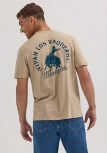 WRANGLER MEN'S T- SHIRT LONG LIVE COWBOY TRENCH HEATHER 112354210 - Image 2