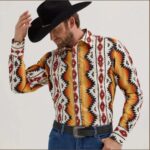 WRANGLER MENS CHECOTAH WESTERN SHIRT 112355378
