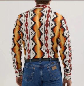 WRANGLER MENS CHECOTAH WESTERN SHIRT 112355378 - Image 2