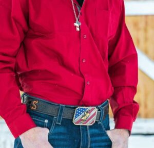 PATRIOT BULL RIDER ATTITUDE BUCKLE A865 - Image 2