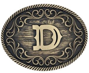 MONTANA FILIGREE INITIAL D ATTITUDE BELT BUCKLE A915D