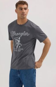 WRANGLER ROPE EMBLEM T-SHIRT GREY 112353903