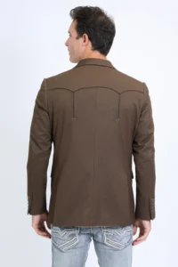 PLATINI Men's Double Button Western Brown Blazer BLW10527 - Image 3