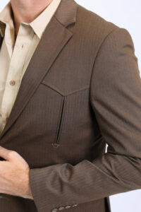 PLATINI Men's Double Button Western Brown Blazer BLW10527 - Image 5