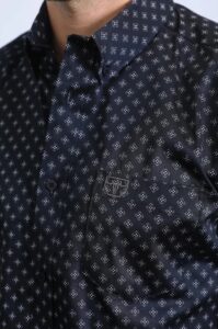 PLATINI MENS MODERN FIT LS SHIRT BLACK CWL10492 - Image 2