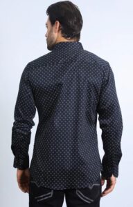 PLATINI MENS MODERN FIT LS SHIRT BLACK CWL10492 - Image 3