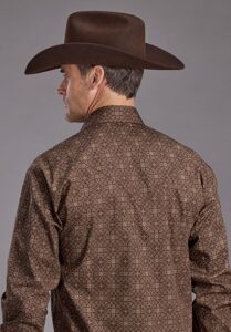 ROPER MENS LS VINTAGE ORNAMENTAL SNAP SHIRT BROWN 1027 - Image 3