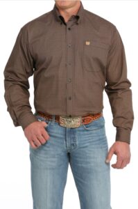 CINCH MENS LS GEOMETRIC PRINT SHIRT BLACK MTW1105831