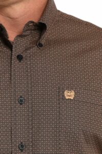 CINCH MENS LS GEOMETRIC PRINT SHIRT BLACK MTW1105831 - Image 2