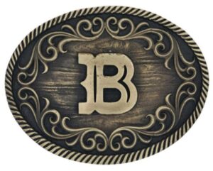 MONTANA FILIGREE INITIAL B ATTITUDE BELT BUCKLE A915B