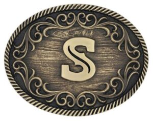 MONTANA FILIGREE INITIAL S ATTITUDE BELT BUCKLE A915S