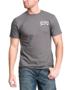 COWBOY HARDWARE BULL RIDER RANCH GRAPHIC GREY T-SHIRT