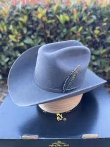LARRY MEN HAT GRANITE 50X WOOL SINALOA WITH FEATHER - Image 2