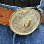 MONTANA SILVERSMITH INITAL J SILVER GOLD TRIM ENGRAVED 700J - Image 2
