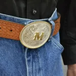MONTANA SILVERSMITH INITAL M SILVER GOLD TRIM ENGRAVED 700M - Image 2