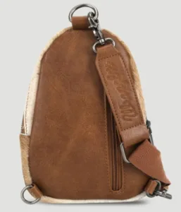 WRANGLER COWHIDE SLING BAG BROWN WG106S9110BR - Image 2