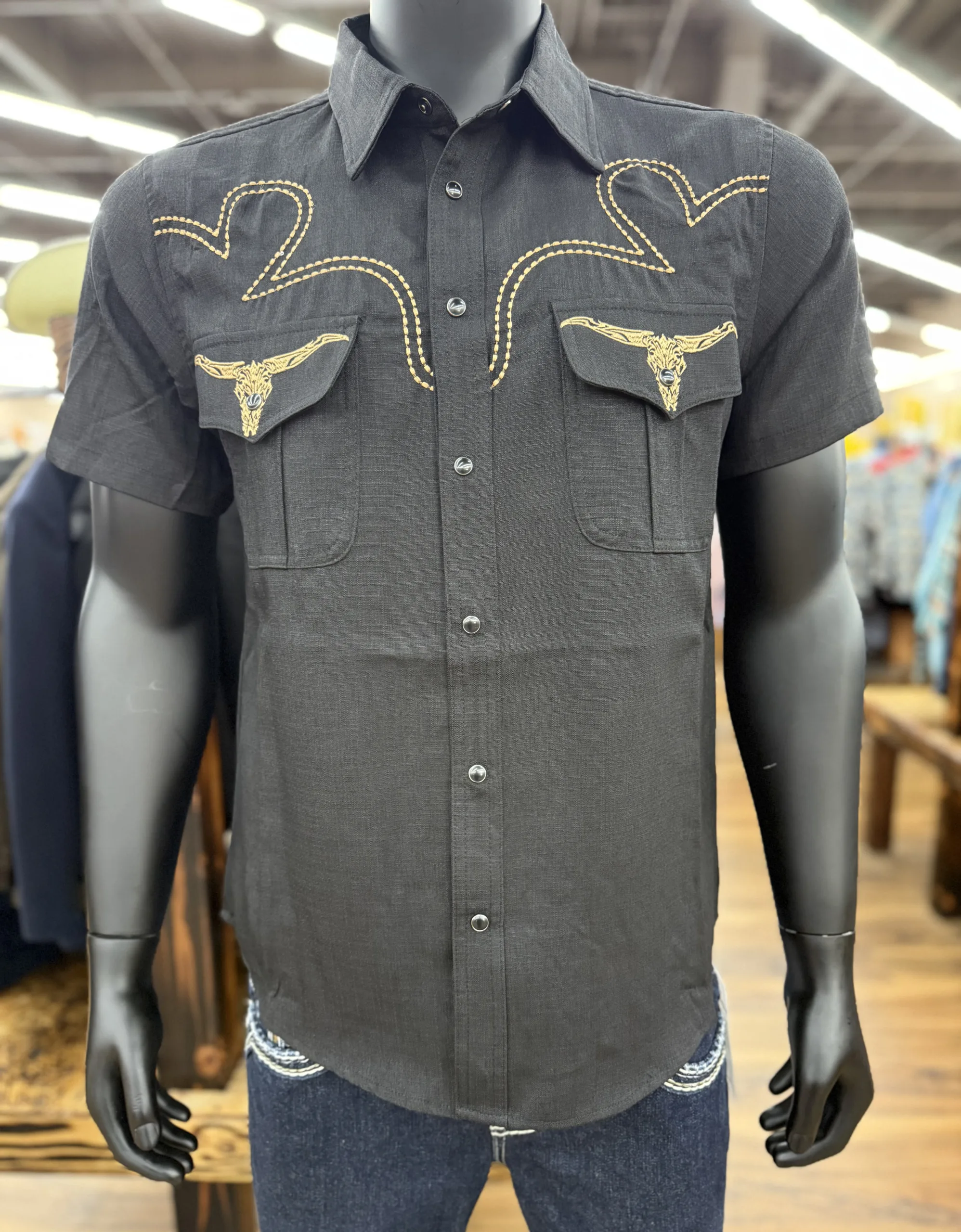BC FASHION COWBOY SHIRT BLK COWBOY100 BC FASHION COWBOY SHIRT BLK COWBOY100 - Image 1