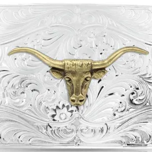 MONTANA SILVERSMITH WETSERN LONGHORN SILVER BELT BUCKLE 4651064