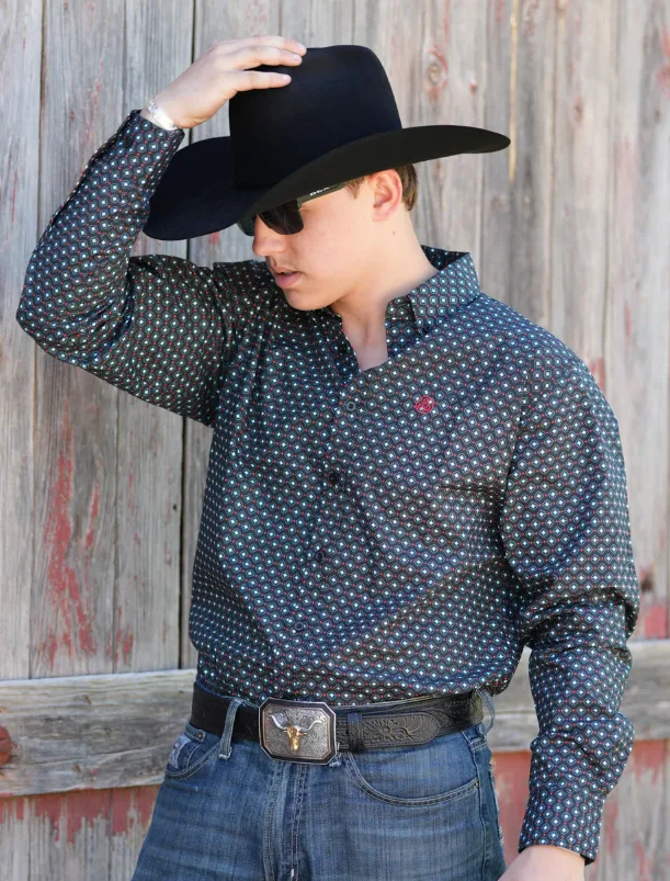 CUEROLINE LS GEOMETRIC BUTTON UP SKCL2023155 CUEROLINE LS GEOMETRIC BUTTON UP SKCL2023155 - Image 1