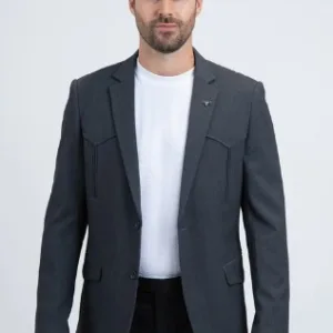 PLATINI WESTERN YOKE BLAZER CHARCOAL BLW11268