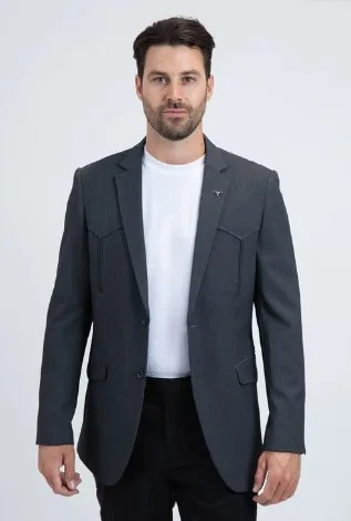 BLW11268 PLATINI WESTERN YOKE BLAZER CHARCOAL BLW11268 - Image 1
