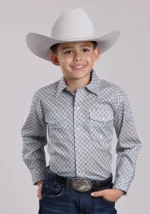 ROPER BOYS SNAP SHIRT GREY 2104GY