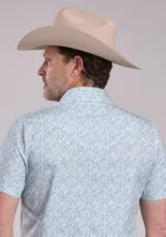 ROPER SNAP SHIRT FLORAL PRINT BLUE 2038BU - Image 2