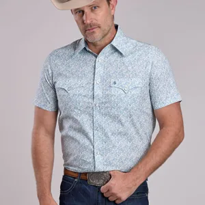 ROPER SNAP SHIRT FLORAL PRINT BLUE 2038BU