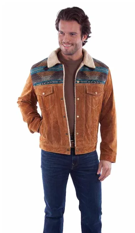 SCULLY MEN LEATHER JACKET BROWN 1015 SCULLY MEN LEATHER JACKET BROWN 1015 - Image 1